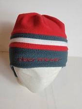 Obermeyer Spellout Beanie Winter Cap Youth Ear Flaps Small Medium Gray Red Hat