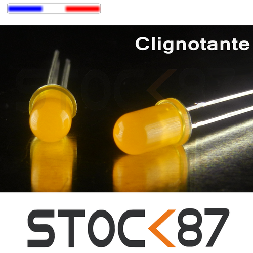 LED Clignotante 5mm 12v Orange Diffusante C416DO - Lot De 5 à 100 Pièces, Neuf, Pré-câblé SK87 C416DO - Foto 3