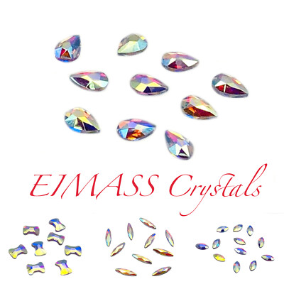 Hot Fix Formen, EIMASS  7737 kleine geschliffene Glas Strasssteine, flache Rückseite Kristalle Edelsteine