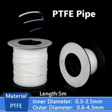 Tubo de PTFE ID 0,3 mm-3,5 mm tubo capilar OD 0,6 mm-4,3 mm alta temperatura -200 °C a 260 °C