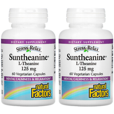 Natural Factors, ( 2 Pack) Stress-Relax, Suntheanine, L-Theanine, 125 mg, 60