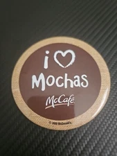 2009 I Love Mochas McCafe McDonalds pin pinback button badge promo heart