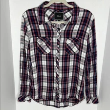 Rails Women's Hunter Shirt Plaid Button Up Red White Blue Black S