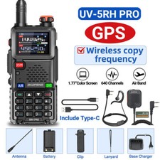 5RH PRO GPS 10W WALKIE TALKIE MULTI BAND RECHARGEABLE TWO WAY RADIO SQUARE MIC