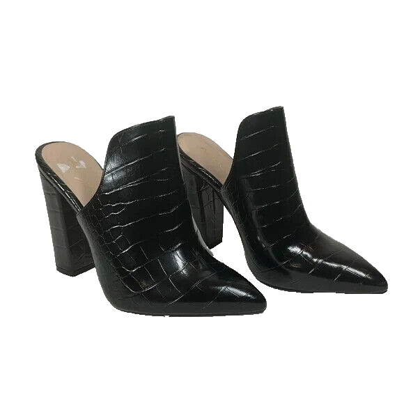 NIB - ALDO Women's ETALISIEN Black CROCODILE Print MULE HEELS - US