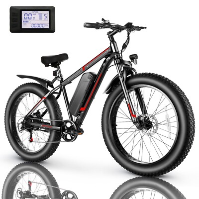500W 48V 13AH Electric Bike, 26inch Fat Tire Mountain Bicycle