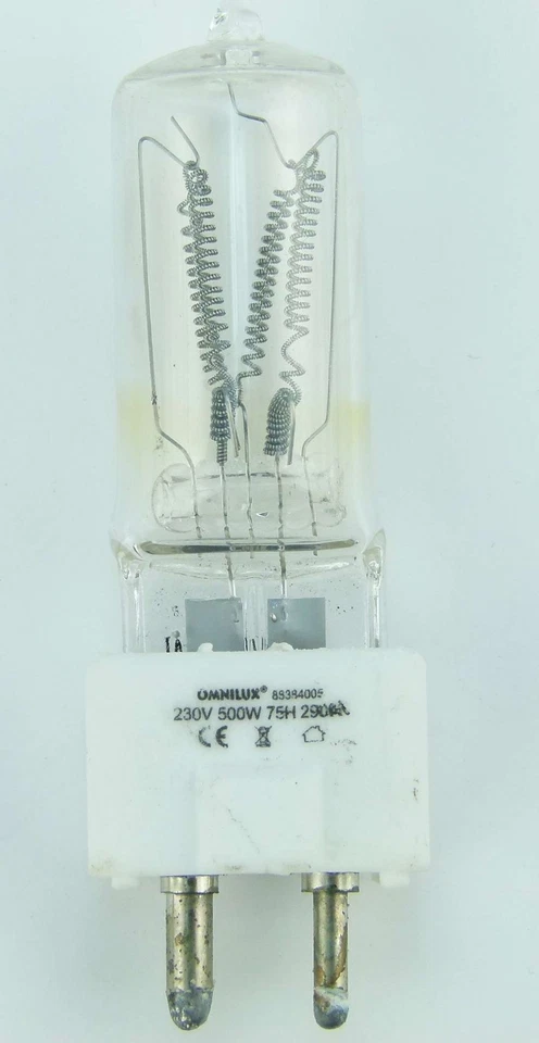 4 x Omnilux 500W 230V A1/244 Sockel Gy-9,5 Gy 9,5 für Raylight Reflektoren NEU - Bild 2 von 4