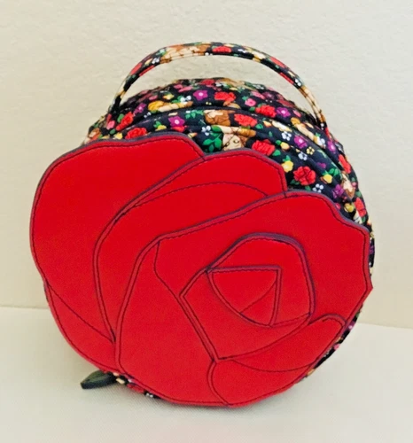 Vera Bradley ~"Belle Rose"~ Enchanted Rose Round Cosmetic Bag (Medium Size)~ NWT
