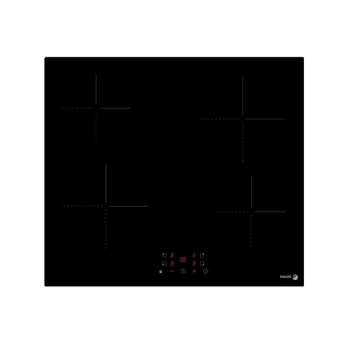 Plaque de cuisson Fagor vitrocéramique encastrable 59 cm noire 4 zones FTV460C