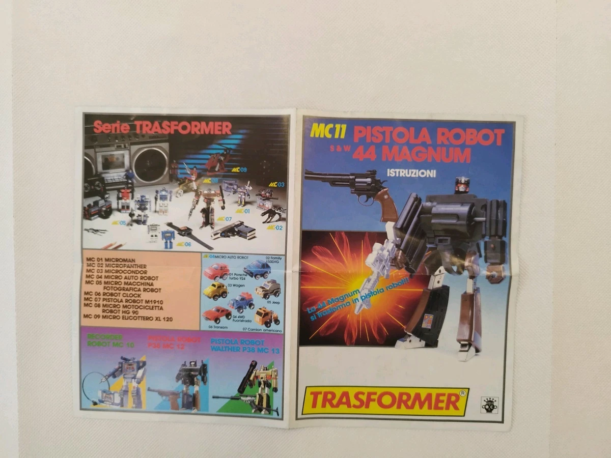 INSTRUCCIONES DIACLONE TRANSFORMER MC 11 PISTOLA ROBOT 44 MAGNUM GIG TAKARA
