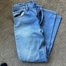 Vintage Levis 505 Jeans Mens 34x30 Light Wash Denim Straight Leg Made USA 90s