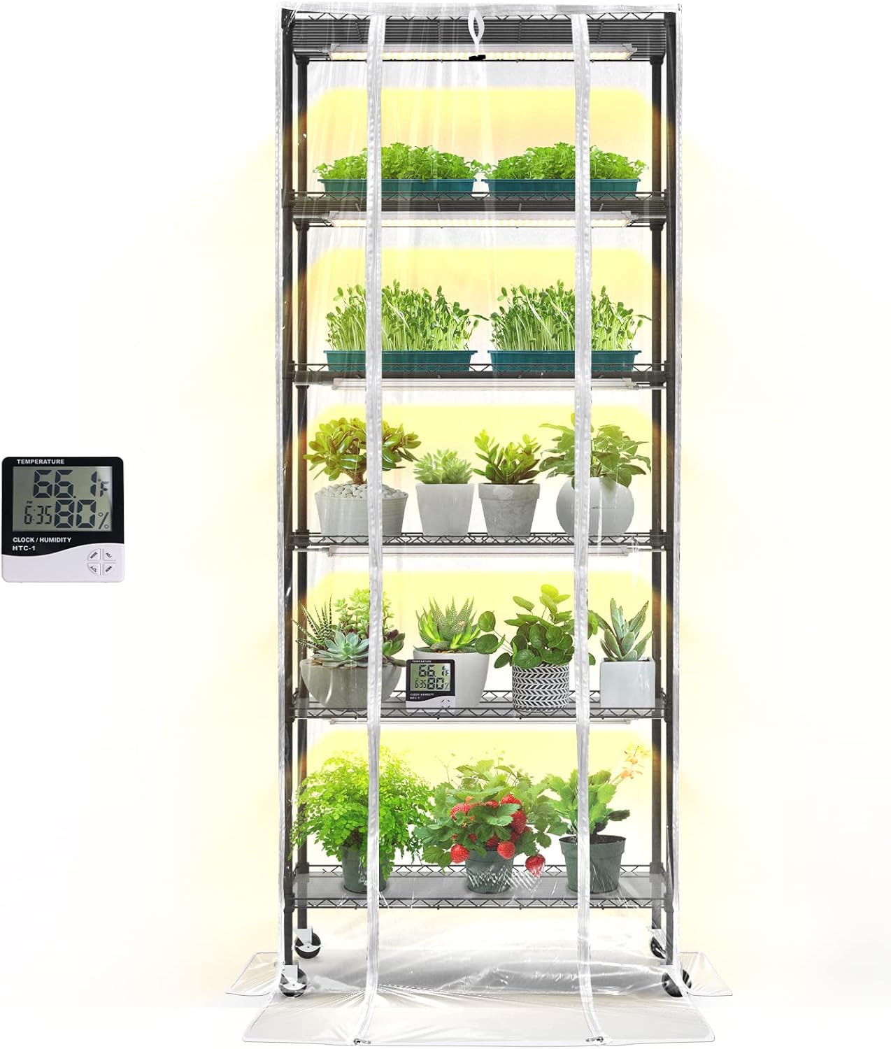 Indoor Greenhouse Cabinet with Pegboard, Indoor Greenhouse w
