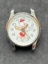 Reloj de personaje raro Picapiedra Bamm Bamm pieza de coleccionista 1972 defectuoso