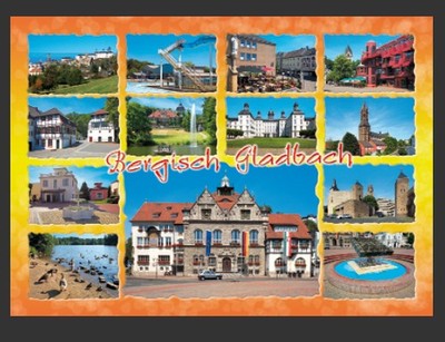 Postkarte Ansichtskarte Bergisch Gladbach 13 Motive Querformat Weltpostkarte im 