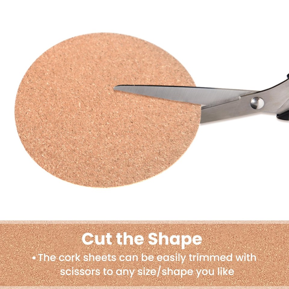 50 Pcs Self-Adhesive Cork Sheets for DIY Coasters, 4 Inch Round Backing ...