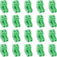 20PCS 2 Pin 5.08mm Pitch PCB Angle Screw Terminal Block Plug Connector Socket