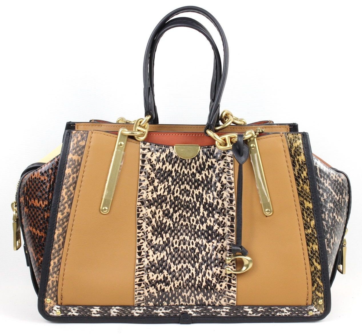 COACH 2way 37129 Python Pattern Leather Calf Hand… - image 2