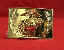 USMC Marine Corps EGA Dress Belt Buckle Gold Tone Vintage Worn Patina