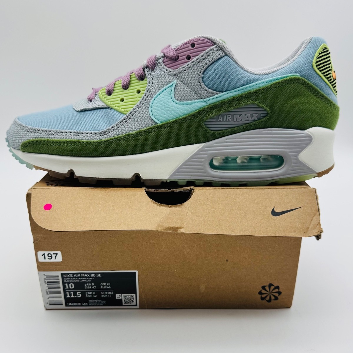 Size 10 - Nike Air Max 90 SE Sun Club - Worn Blue Treeline  display picture 2