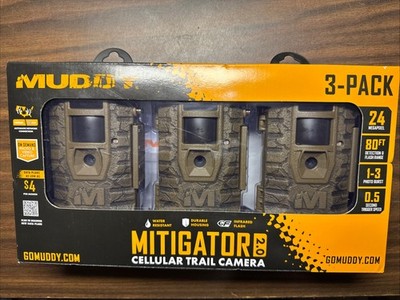 Muddy MITIGATOR 2.0, 24MP 80ft Cellular Trail Camera Pack Of 3