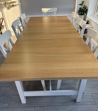 Norden IKEA Oak Extended Dining Table Seats 8 to 12 241/303 x 100cm Used