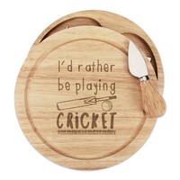 I'd Eher Sein Playing Kricket KäSebrett Messer Set Lustig Sport