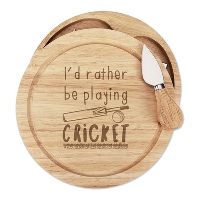 I'd Rather Be Playing Cricket Käsebrett Messer Set Lustig Sport
