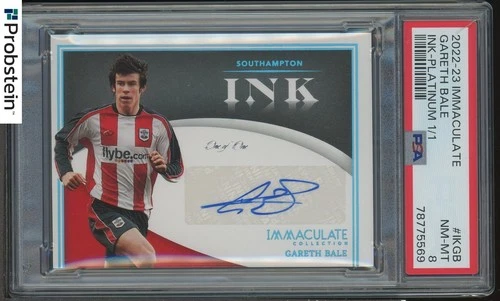 2022-23 Panini Immaculate Ink Soccer Platinum Gareth Bale AUTO 1/1 PSA 8 NM-MT