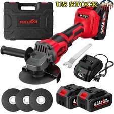 Cordless Angle Grinder 12000RPM Brushless Motor 3 Speed 2x4Ah Battery Kit New