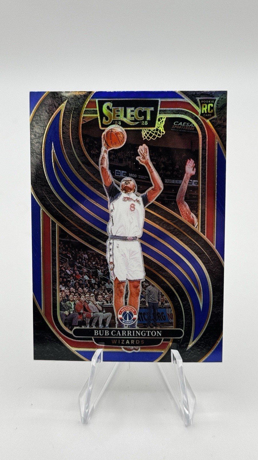2024-25 Panini Select - Premier Level Bub Carrington #197 Blue Prizm (RC)