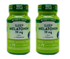 2 Pack Nature  s Truth Melatonin 10 mg  L-Theanine 72 Ct Exp 04/27