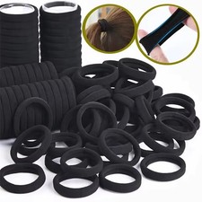 50/100Pcs Black Elastic Hair Ties Ponytail Holders for Women Girls