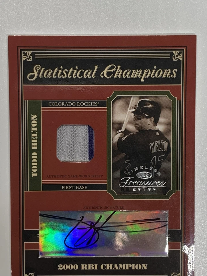 Tarjeta Donruss Todd Helton 1/1 Auto Statistical Champions Timeless Treasures 2004 Foto 3 de 4