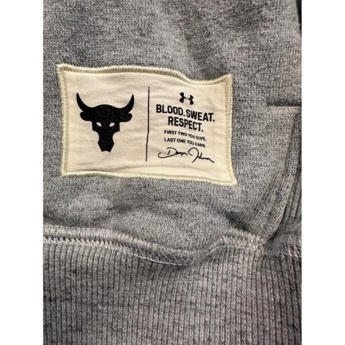 Under Armour Project Rock Felpa con Cappuccio Uomo Grigio Medio Pullover Felpa - Foto 2 di 8