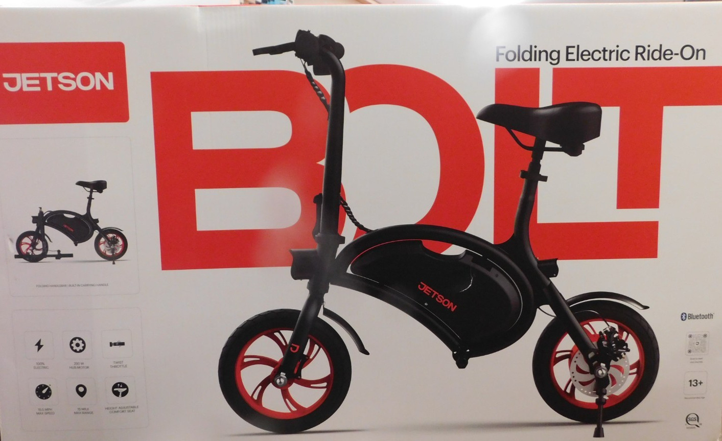 Jetson Bolt Folding Electric Ride On Bike-15.5 mph-Ages 13 & Up-NEW