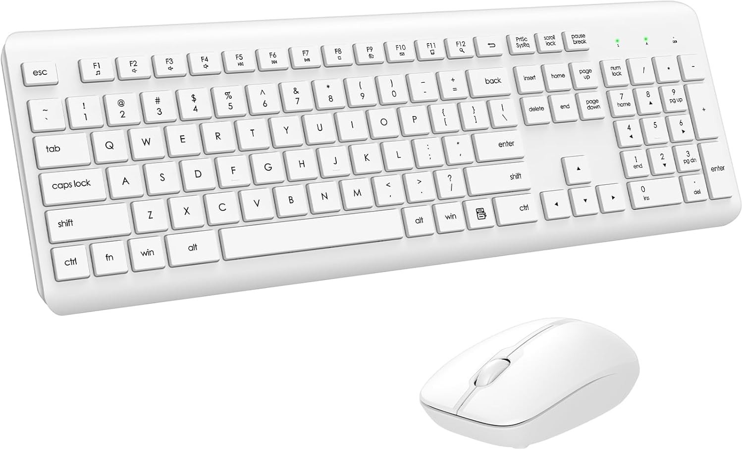 Wireless Keyboard and Mouse Combo, Full Size Silent Ergonomic Keyboard and Mouse