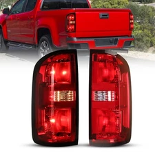 Pair Tail Lights For 2015-2022 Chevy Colorado Red Lens Halogen Brake Signal Lamp