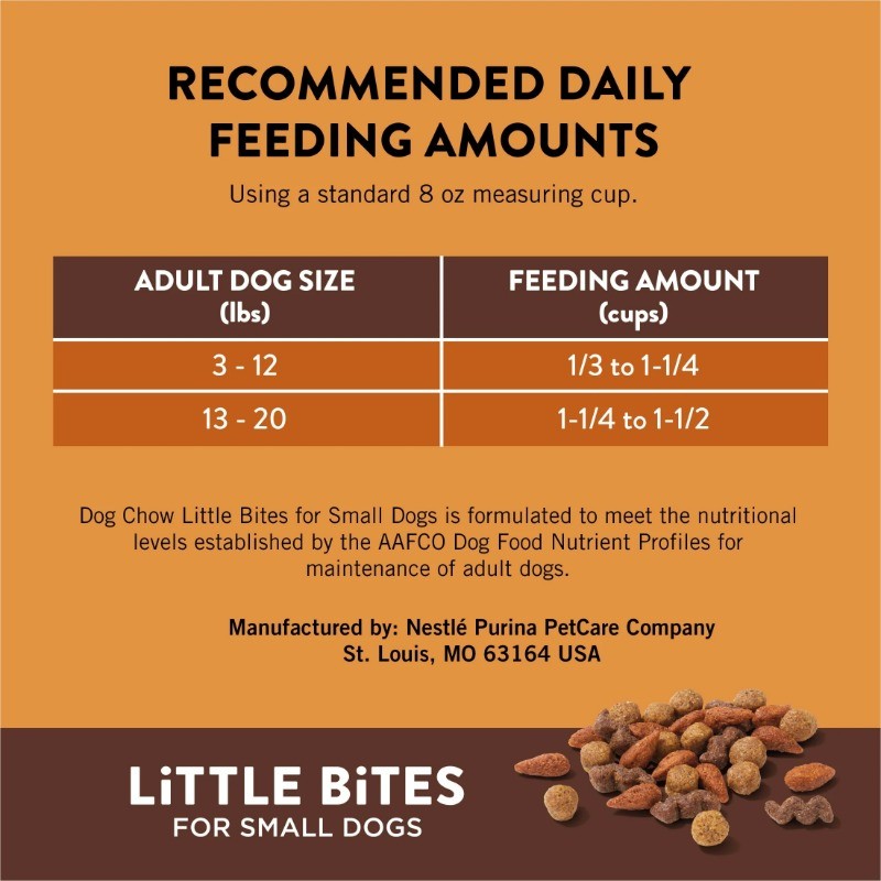 Purina Dog Chow Little Bites with Beef Dry Dog Food Small Breed Recipe, 4 lb Bag