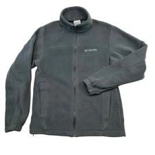 Columbia Interchange Fleece Jacket Gray Full Zip Warm Outdoor Small Retro