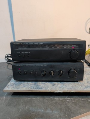 Vintage OPTIMUS TM-155 AM/FM Stereo Tuner & Radioshack Sa-155 Amp Tested Works 