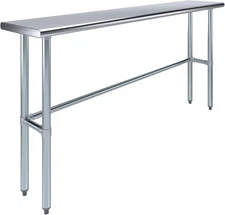 AmGood Stainless Steel Work Table Open Base | NSF Kitchen Island Food Prep | Lau