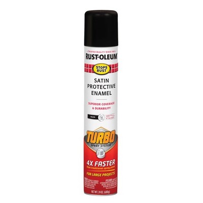 Rust-Oleum 393378 Stops Rust Turbo Spray 24 Ounce (Pack of 1), Satin Black 