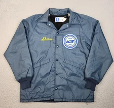 VTG 80's Pla Jac by Dunbrooke Jacket Men's Medium Blue Nylon Faux Fur Lined Snap