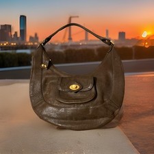 BCBG Girls Tan Leather Shoulder Bag,Preppy,Zipper Boho