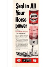 1953 Veedol Motor Oil High Detergency Film of Protection Print Ad