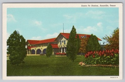 Postcard Santa Fe Station Amarillo Texas TX
