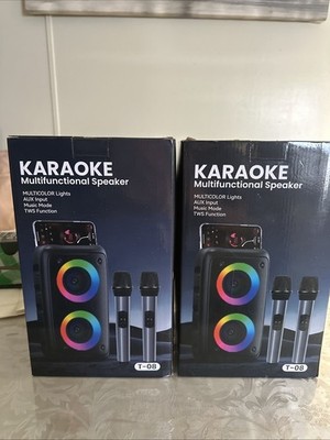 T-08 Karaoke Multifunctional Speaker Machine Color Lights. TWS Function 