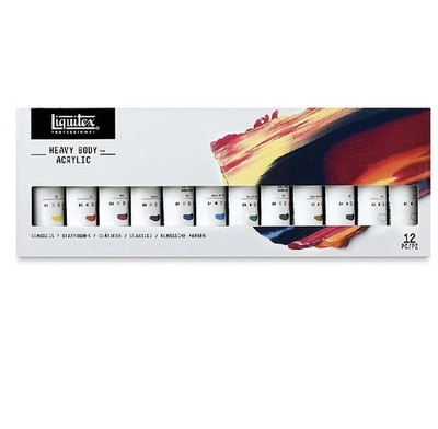 LIQUITEX PROFESSIONAL HEAVY BODY ACRYLIC PAINT CLASSICS 12 PC SET NEW