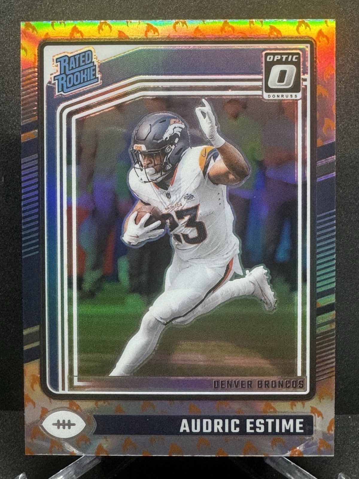 2024 Panini Donruss Optic - Rated Rookie Audric Estime #206 Fire Prizm (RC)
