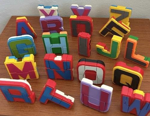 Lot of 22 Vintage Alpha Bots Alphabet Transformers Toys Letter Robots 80s